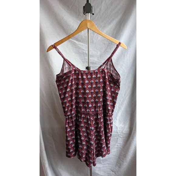 Aeropostale PRINCE & FOX Red & Blue Floral Romper 9657 Size M - Picture 8 of 8